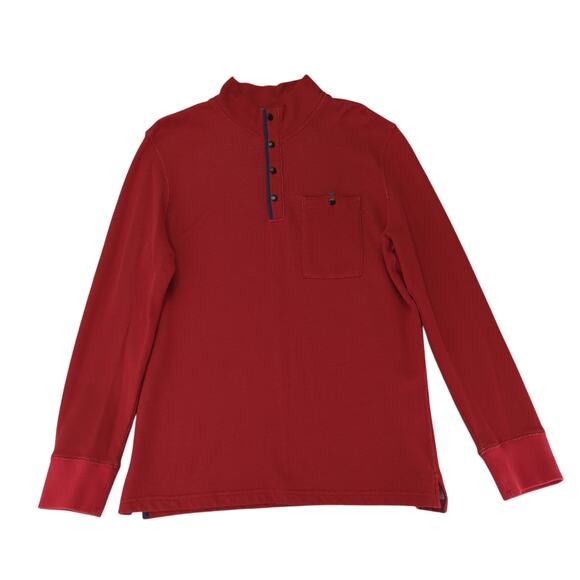 Relwen Red‎ 1/4 Snap Pullover Men's Size XL Sweater Sweatshirt - Picture 1 of 7